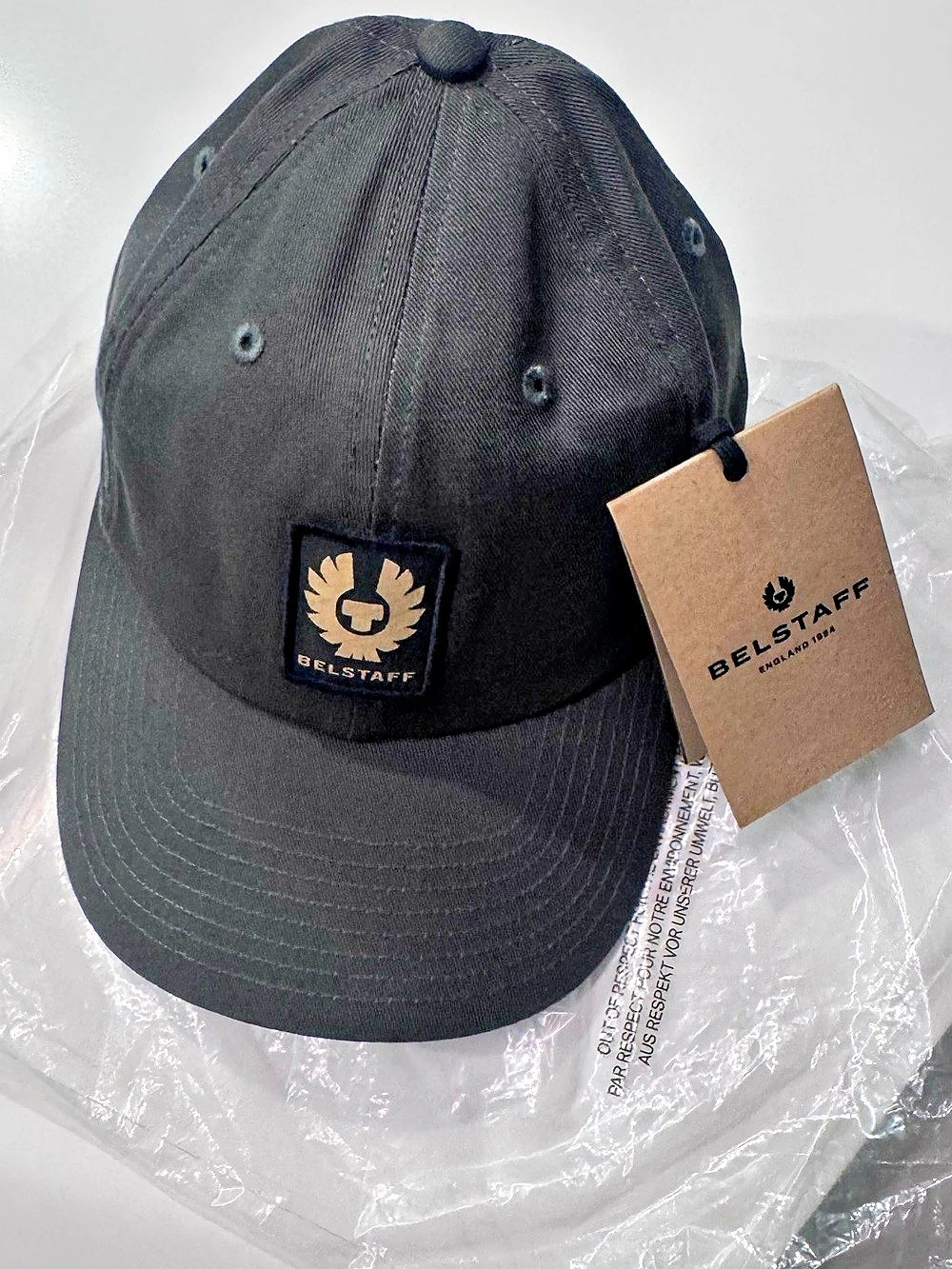 Belstaff Phoenix Logo Cap Black Cotton Cap NWT